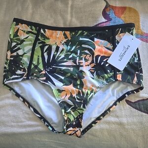 Tropical High-Waisted Bikini Bottoms